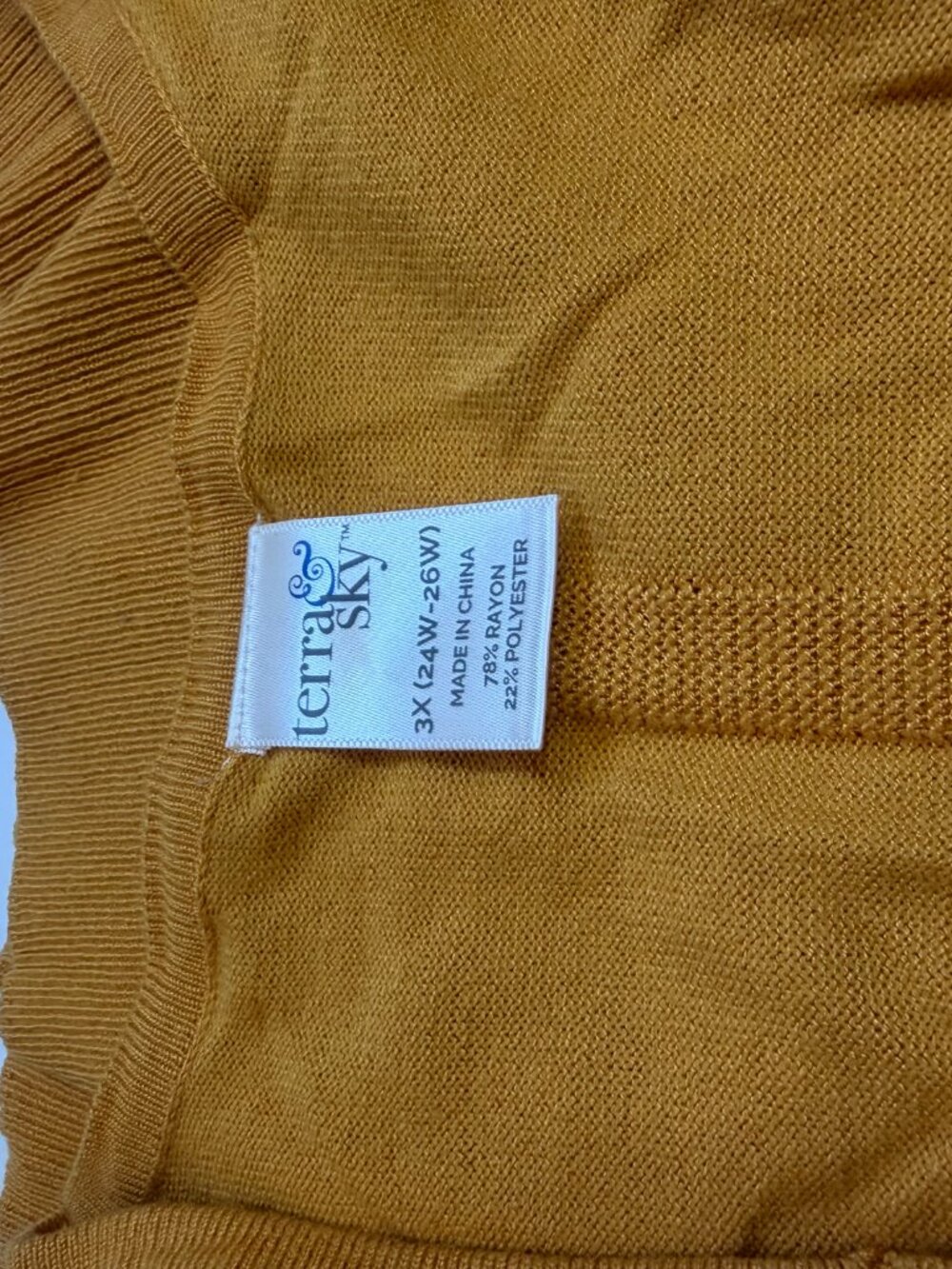 Terra & Sky Mustard Yellow Cardigan W 3X - Picture 4 of 5